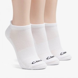 Clarks 3 Pack Solid Athletic Sock Białe | CLKS-84639