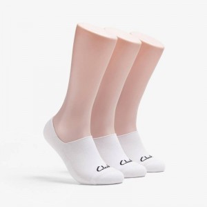 Clarks 3 pack Solid Liner Sock Białe | CLKS-84173