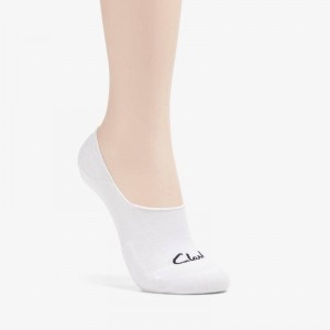 Clarks Basic Liner Sock Białe | CLKS-84653