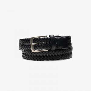 Clarks Braided Belt Czarne | CLKS-84196