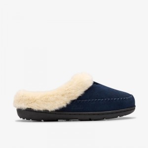 Clarks Camelae Shine Slippers Granatowe | CLKS-84677