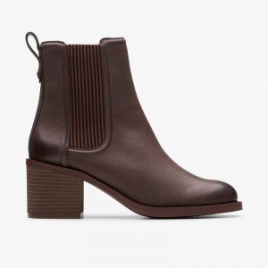 Clarks Chamberly Top Ciemny Brązowe | CLKS-85483
