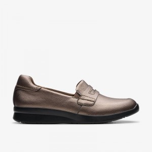 Clarks Ellowyn Penny Brązowe Metal | CLKS-85009