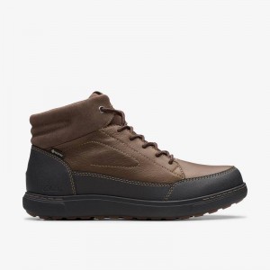 Clarks Mapstone Hi Gore-Tex Ciemny Brązowe | CLKS-84551