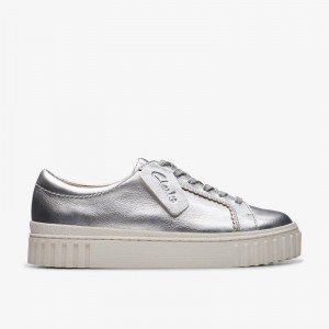 Clarks Mayhill Walk Srebrne Metal | CLKS-84697