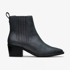 Clarks Morzine Top Niebieskie Szare Metal | CLKS-85519