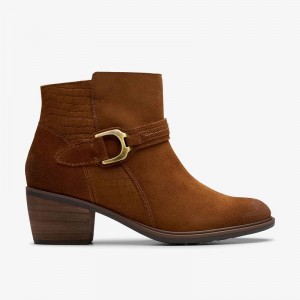 Clarks Neva Buckle Ciemny Brązowe | CLKS-85449