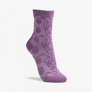 Clarks Raised Floral Sock Fioletowe | CLKS-84657