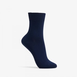 Clarks Solid Dress Crew Sock Granatowe | CLKS-84655