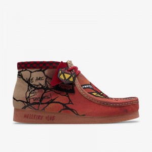 Clarks Stranger Things Wallabee Evo Mens Ciemny Brązowe | CLKS-84596