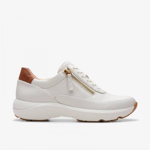 Clarks Tivoli Zip Białe | CLKS-85154