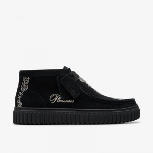 Clarks Torhill X Pleasures Woven Czarne | CLKS-84602