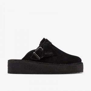Clarks Trek Wedge Mule Czarne | CLKS-84759