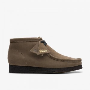 Clarks Wallabee Boot Ciemny Szare | CLKS-84498