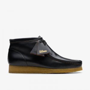 Clarks Wallabee Boot Czarne | CLKS-84606