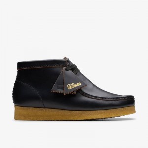 Clarks Wallabee Boot Czarne | CLKS-85552