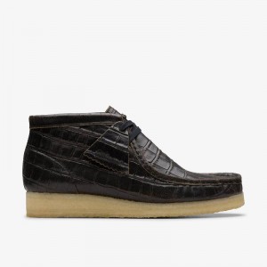 Clarks Wallabee Boot Czarne | CLKS-85554