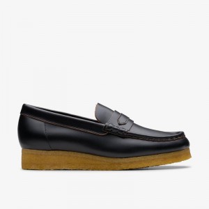 Clarks Wallabee Loafer Czarne | CLKS-84824