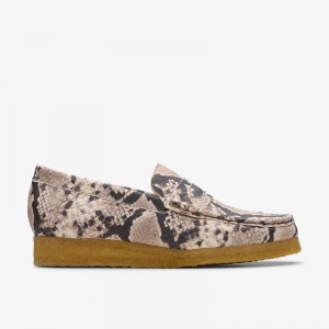 Clarks Wallabee Loafer Szare Wąż | CLKS-85400